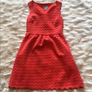 Maeve Red dress Small Scalloped